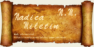 Nadica Miletin vizit kartica